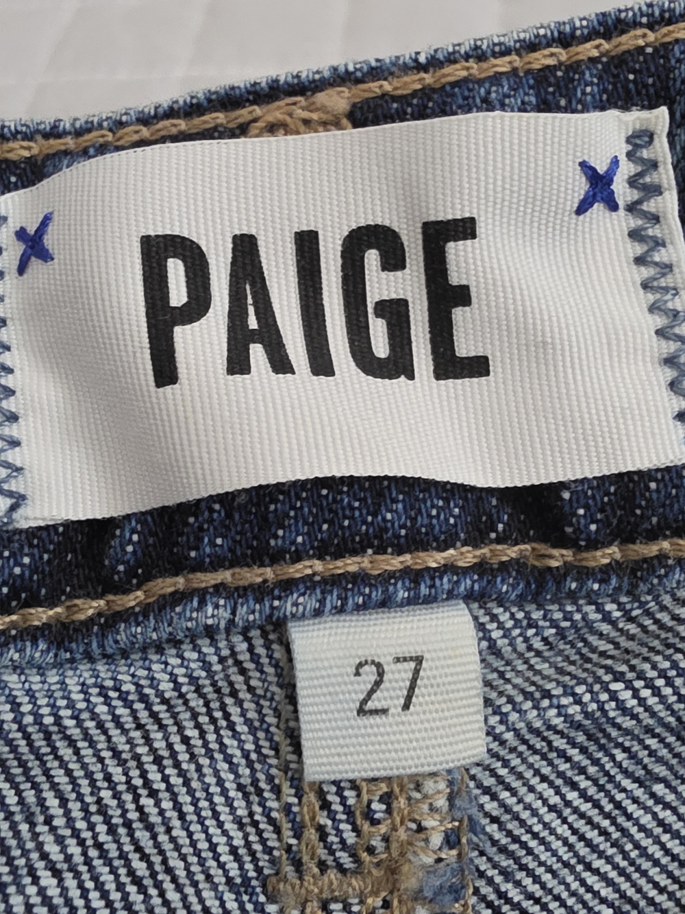 PAIGE Jimmy Jimmy Short Dark Wash Distressed Denim Cutoff Shorts Womens 27 - Picture 7 of 9